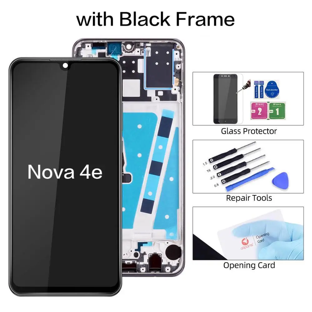 Nova 4e Black Frame ЖК-дисплей для huawei P30 Lite Nova 4E дисплей с сенсорным экраном с рамкой дигитайзер Замена - Цвет: Nova 4e Black Frame