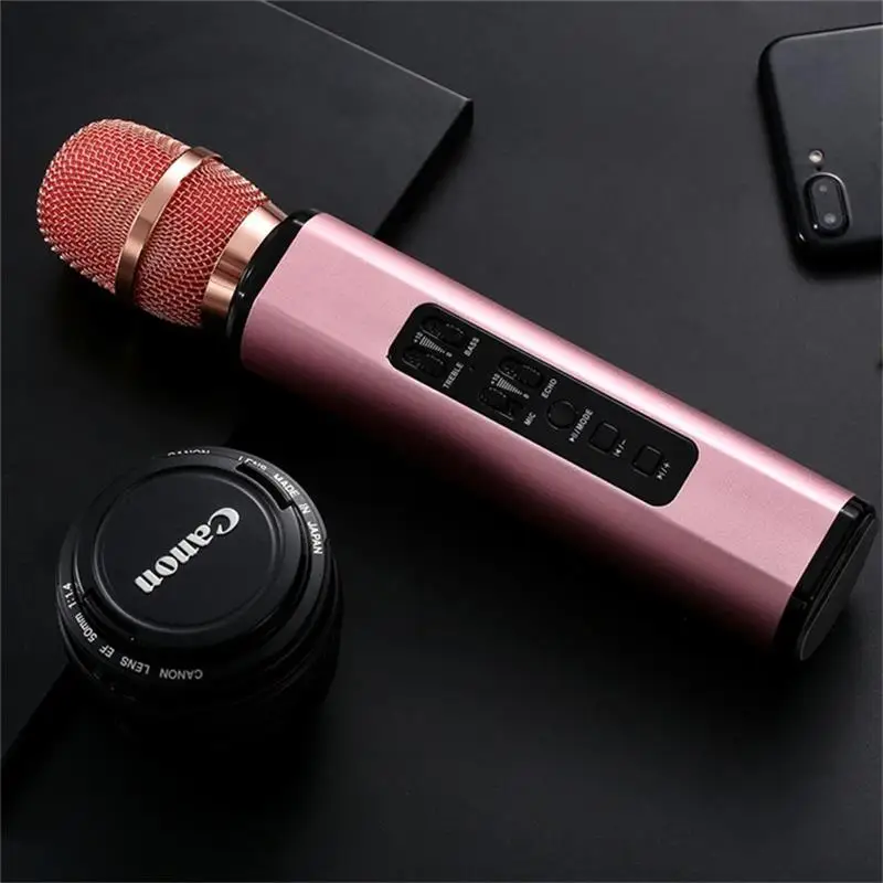 Pink FELYBY мобильный телефон сокровище беспроводной Bluetooth микрофон многофункциональный двойной динамик частный режим портативный умный микрофон - Цвет: Pink