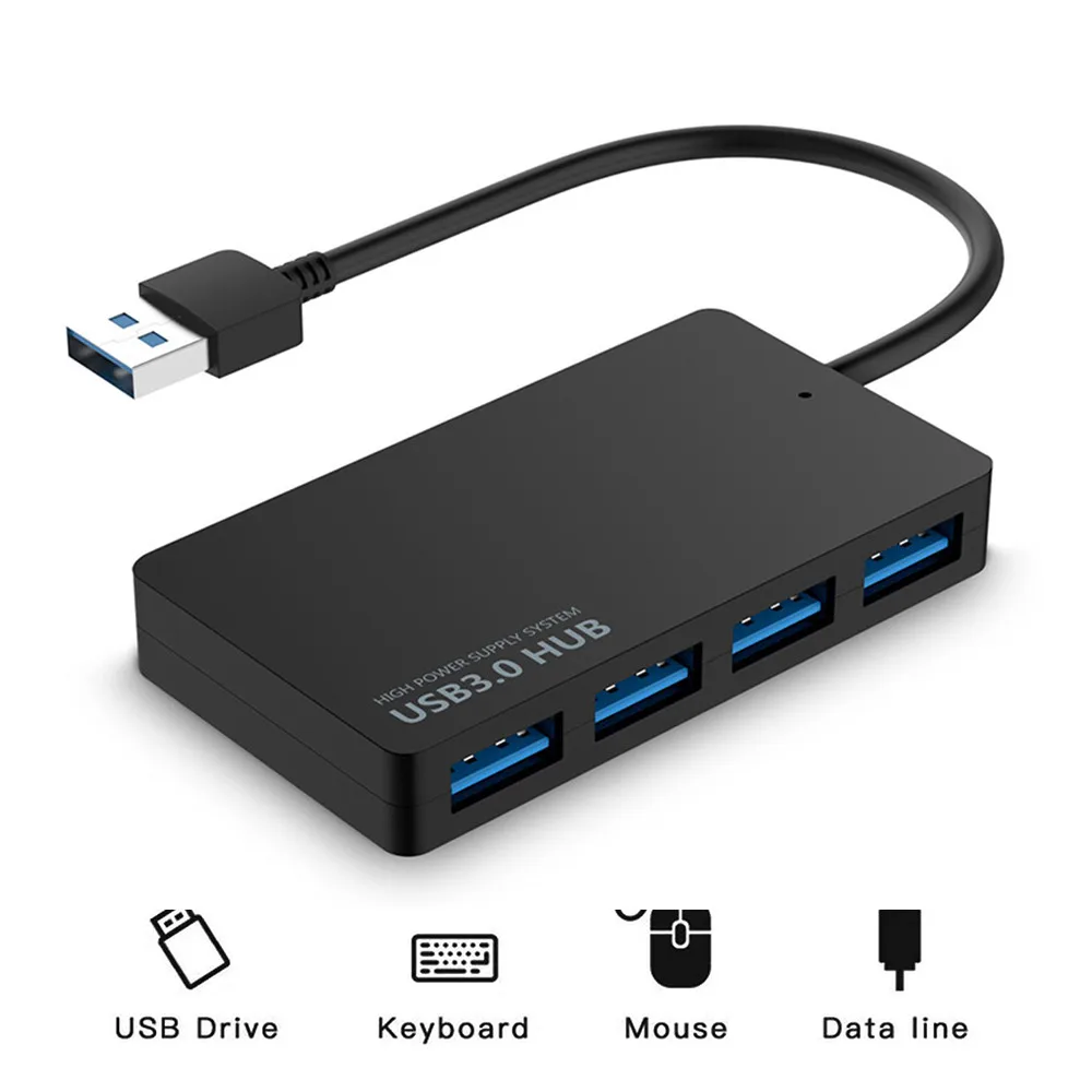 KuWFi Универсальный USB 3 0 концентратор 4 порта с кабелем высокоскоростной