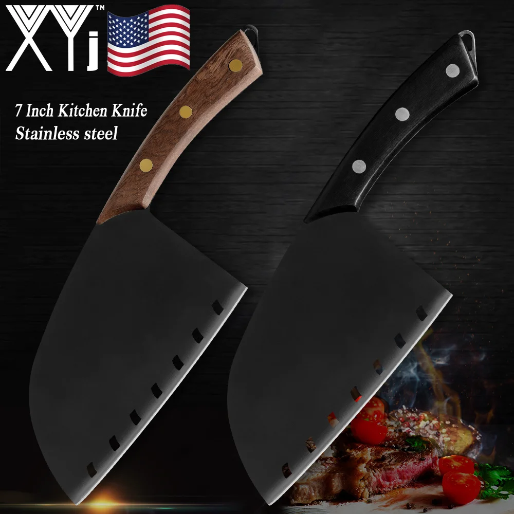 XYj нож из нержавеющей стали 7 дюймов большие кухонные ножи шеф-повара китайский
