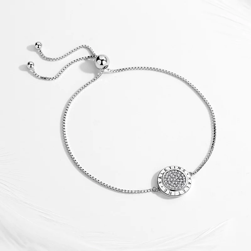 Мужские браслеты с буквенным принтом KALETINE круглые элегантные из стерлингового