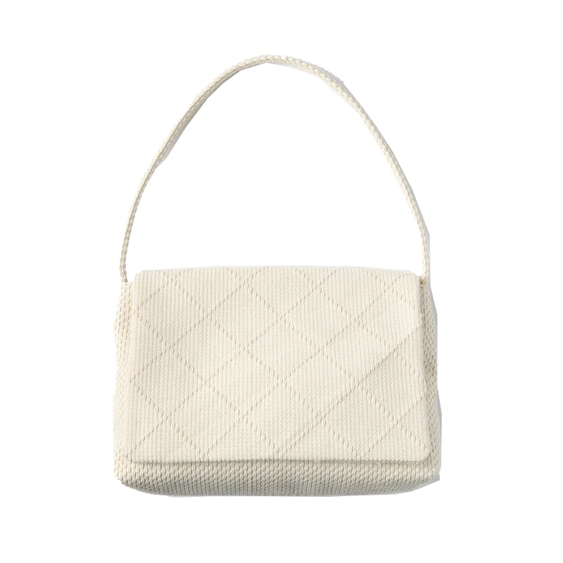 

Luxury Women's Shoulder Bags Weave Woolen Flap Bag For Women 2021 New Brand Designer Handbags Thick Chain Crossbody Bags Female