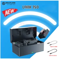 hollyland lark 150 microphone for iphone android smartphone lark150 wireless lavalier mic 2 4ghz 3350mah charging box for camera