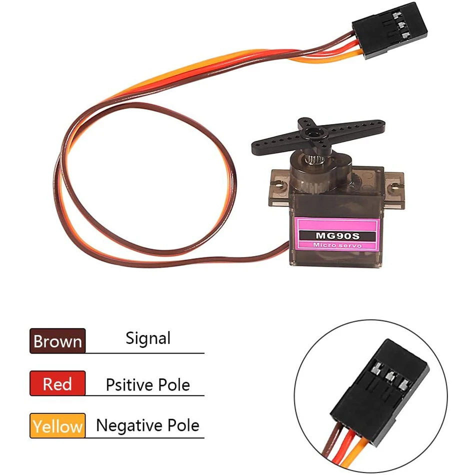 4 шт. MG90S 9G металлические редукторные микродержатели мини-Сервоприводы для