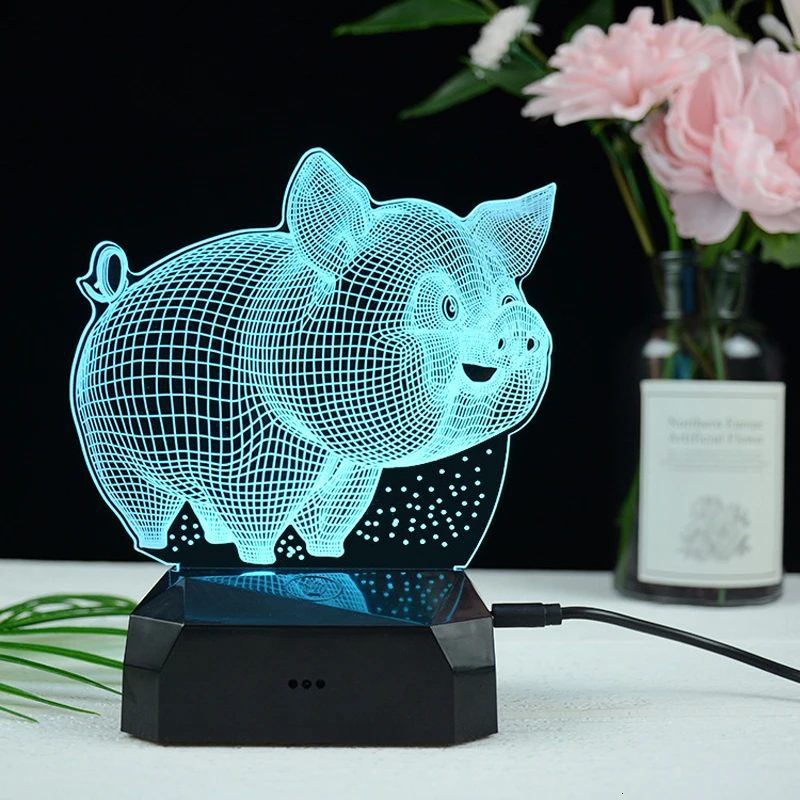 3D ночник украшение дома подарок Usb зарядка 16 цветов сенсорный прикроватный