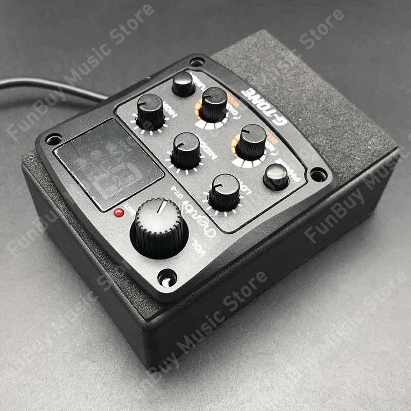 Cherub GT-6 Acoustic Guitar Preamp 3 Band EQ Equalizer with Tuner and reverb Delay Chorus Wide Effects guitar pick holder | Спорт и