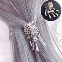 new retro female hollow alloy hair claw clip fashion crystal tassel pendant hair clip claw clamp