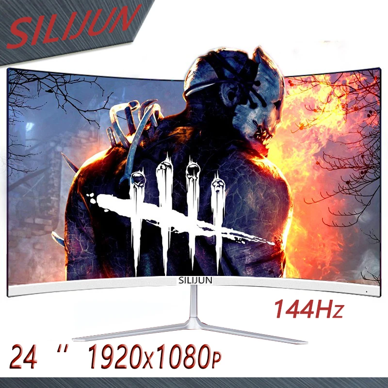 spesifikasi SILIJUN 24 Inci 144HZ Layar Lengkung Monitor Komputer PC 1K HD Gaming VGA HDMI 24 Inci Monitor Portabel Panel Datar