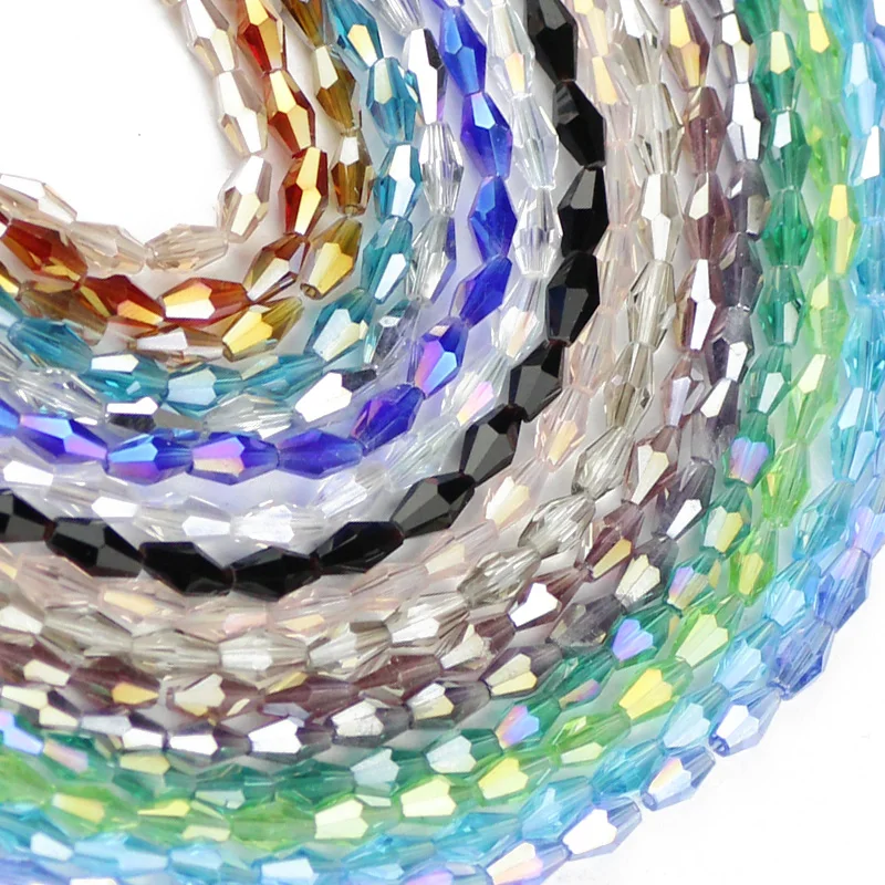 Длинные двухконусные граненые Австрийские хрустальные бусины YHBZRET 100 шт. 3х6 мм