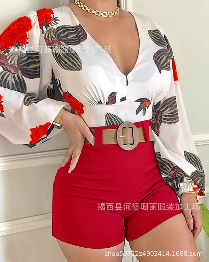 

2021 Spring Slim Embroidered Multicolor Picture Hedging Long Sleeve Commuter Print Temperament Commuter Shirt