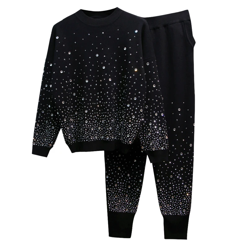 HIGH STREET Новый стильный 2020 осень зима Подиум костюм набор женщин бриллианты