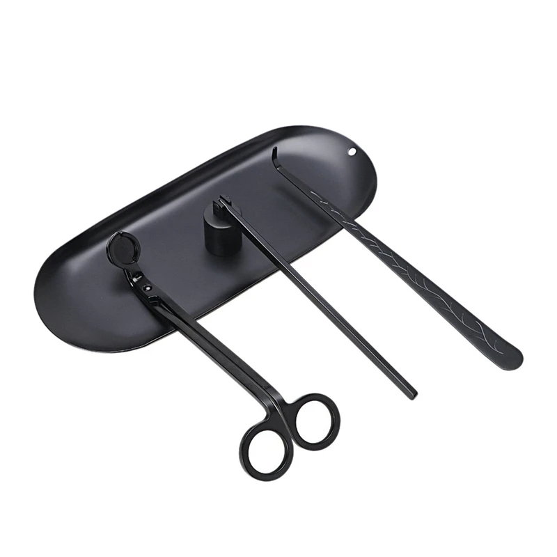 Candle Accessory Set Wick Trimmer Dipper Snuffer Storage Tray 4 Packs Care Kit Gift for | Дом и сад