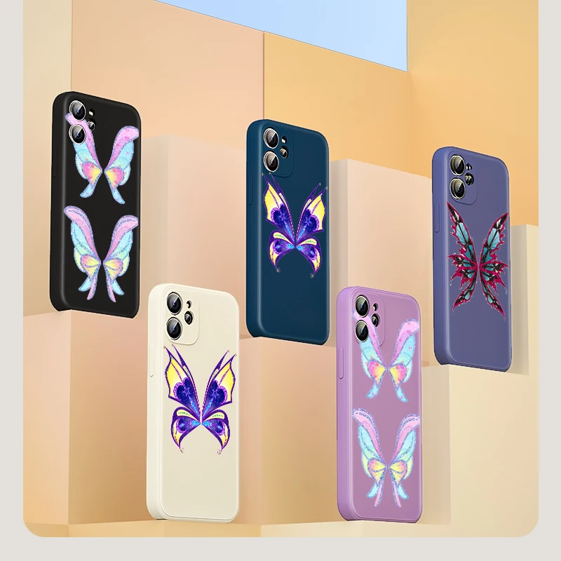 

Cartoon Butterfly Cute for Apple iPhone 13 12 Pro Max Mini 11 Pro XS Max X XR 6S 6 7 8 Plus Liquid Silicone Soft Phone Case