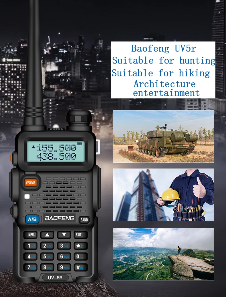

Baofeng UV-5R Walkie Talkie Professional CB Radio Station Baofeng UV 5R Transceiver 5W VHF UHF Portable UV5R Hunting Ham Radio