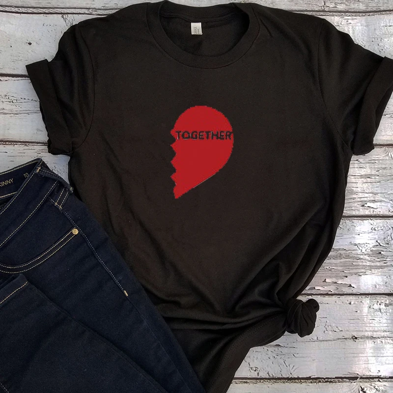 

Better Together Shirt Couple TShirts 2020 Valentine DayTogether Men Vintage 2020 Streetwear Matching Clothes Plus Size New