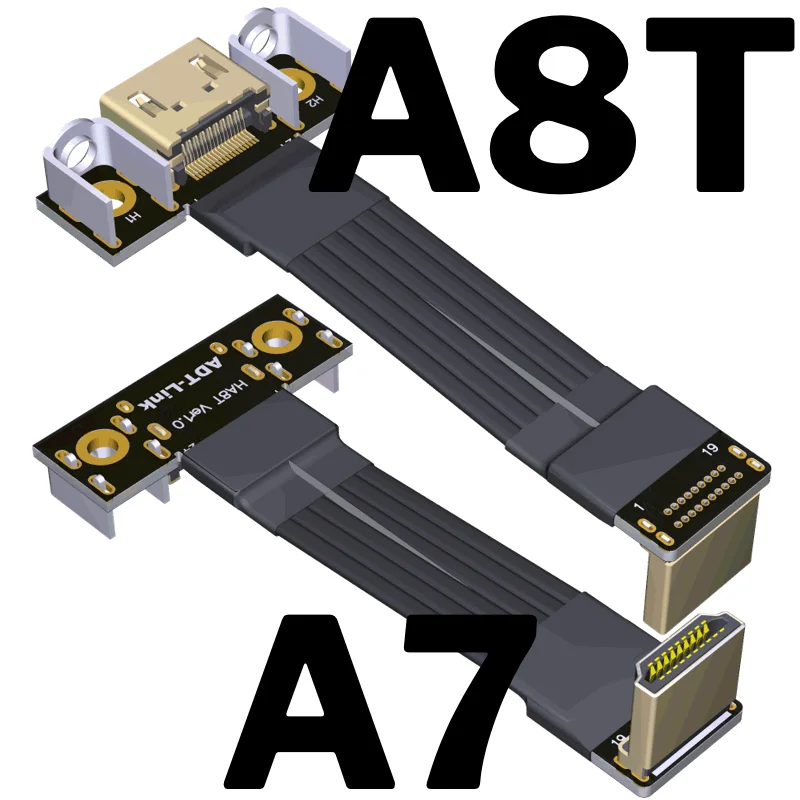 

Новинка, стандартный плоский ленточный кабель HDMI2.1 типа А для мужчин и женщин, диагональ 1 шт., 2K/4K для HDTV, удлинитель видеокарты для передачи ...