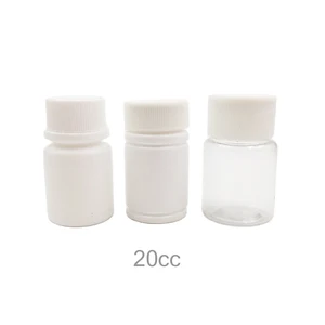 Мини-флаконы для таблеток из ПЭНД, 20 г, 20 куб. См, 102 шт., с винтовой крышкой и алюминиевым герметиком