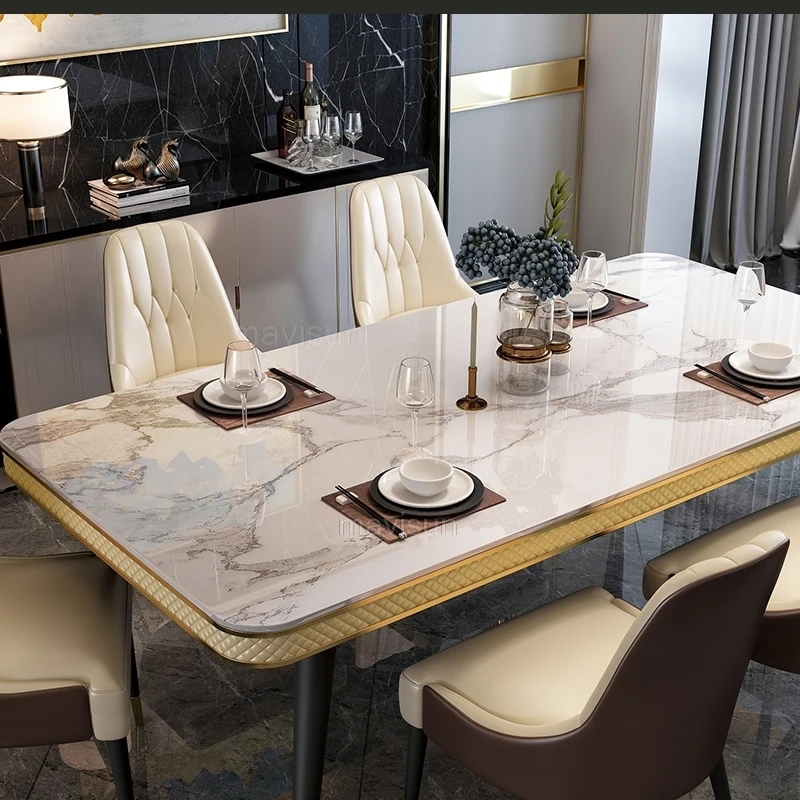 Современный роскошный обеденный стол набор кухонной мебели мраморный
