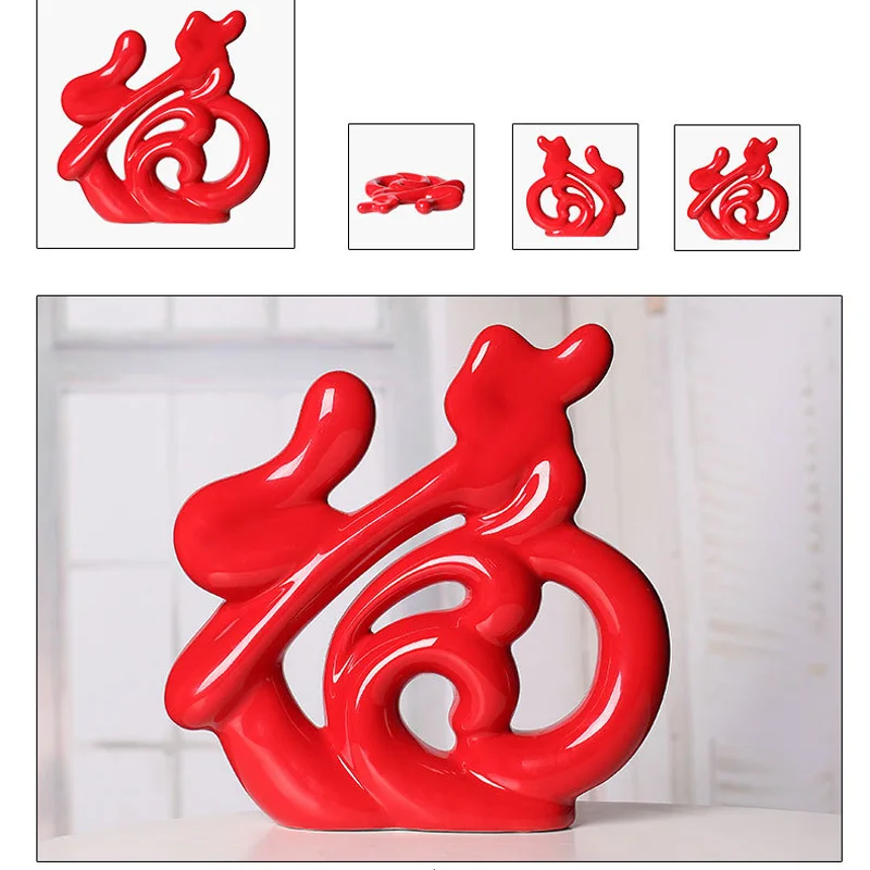 Украшение дома аксессуары красный керамический Настольный орнамент миниатюрный