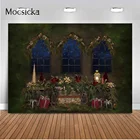 Винтажный Рождественский фон для фотосъемки с окнами Ретро Рождественское украшение для фотосъемки подарки сосна для гостиной рождественские товары