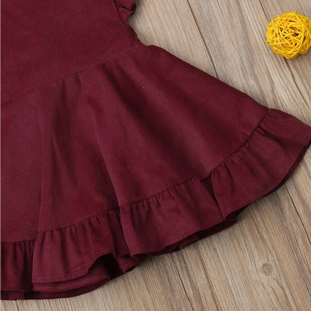 Emmababy Fashion Newborn Kids Baby Girl Floral Skirts Princess Lovely Corduroy Sundress Clothes Autumn A-Line Skirts 6M-5Y