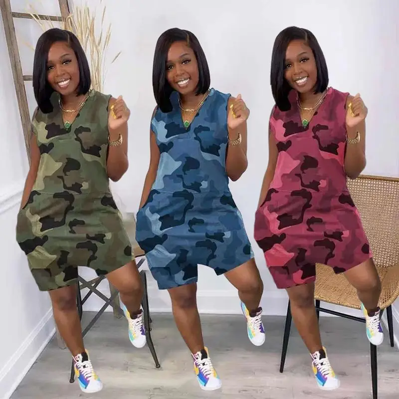 

ZKYZWX Plus Size Clothing Sexy Aesthetic Camouflage Rompers Womens Jumpsuit Summer 2021 Overalls One Piece Club Birthday Outfits