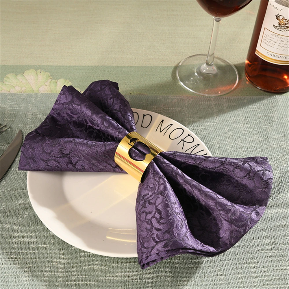 

12PCS/Metal Simple Hollow Apple Napkin Ring Desktop Decoration Used for Family Party, Cocktail Party, Hotel Holiday Decoration