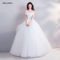 99gown luxury tulle women wedding dresses sexy off shoulder strapless a line organza wedding ball gown pleated bridal dress