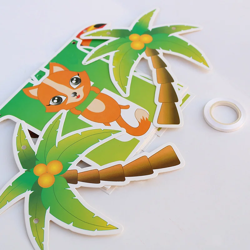 Вечерние товары тематика животных джунглей кокосовое дерево обезьяна Лев С Днем