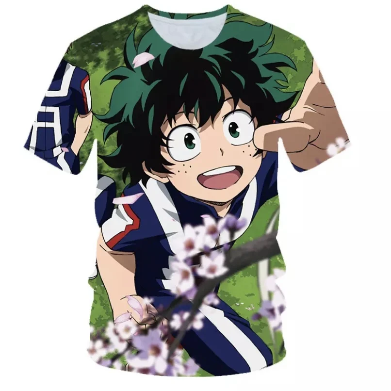 

Summer 2021new My Hero Academia Anime T-Shirt Midoriya Izuku Cosplay Shirt Casual Comfortable 3DT