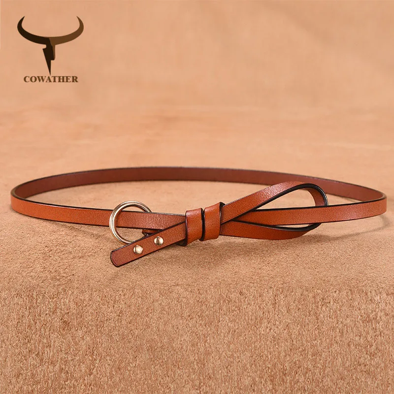 PL003 camel COWATHER модный ремень из воловьей кожи для женщин из натуральной коровьей кожи высокого качества Женский ремень Новое поступление пояс - Цвет: PL003 camel