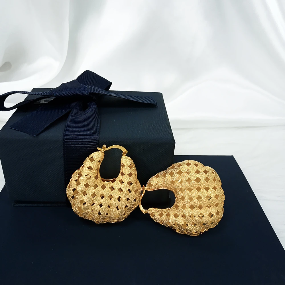 Красивый большой набор ожерелье с серьгами для женщин африканские золотые