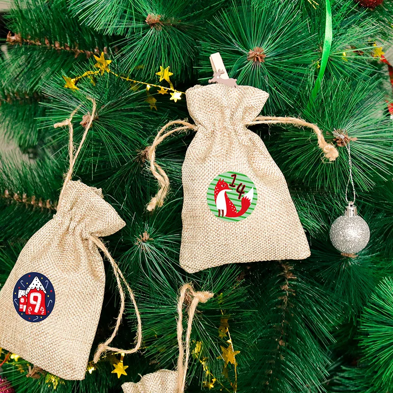 96 шт. рождественский подарок наклейки Рождественский Адвент календарь цифры