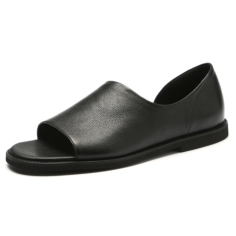 Сандалии мужские из коровьего спилка римские шлепанцы Пляжная повседневная