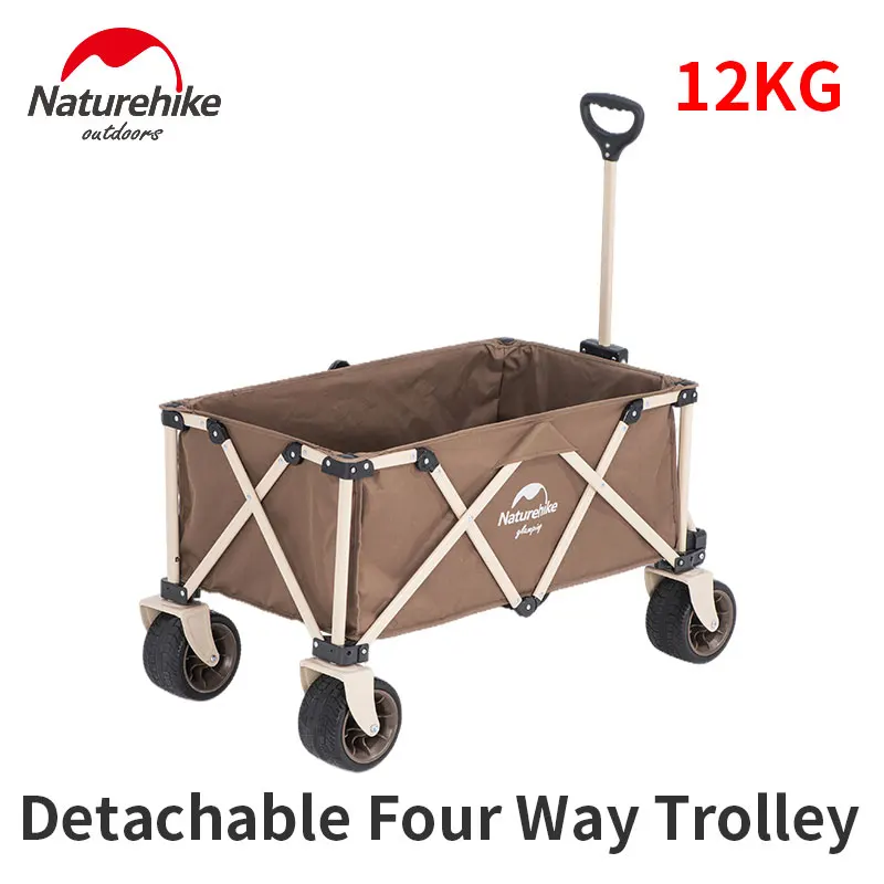 

Naturehike KR Camping 4-Way Foldable Shopping Cart Portable 140L Storage Trolley 600D Oxford Cloth Detachable Wheel Outing Tool