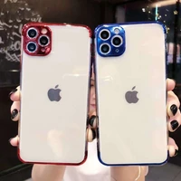 shockproof plating clear silicone phone cases for iphone 12 11 pro max xr x xs max soft tpu cover for iphone 6 6s 7 8 plus