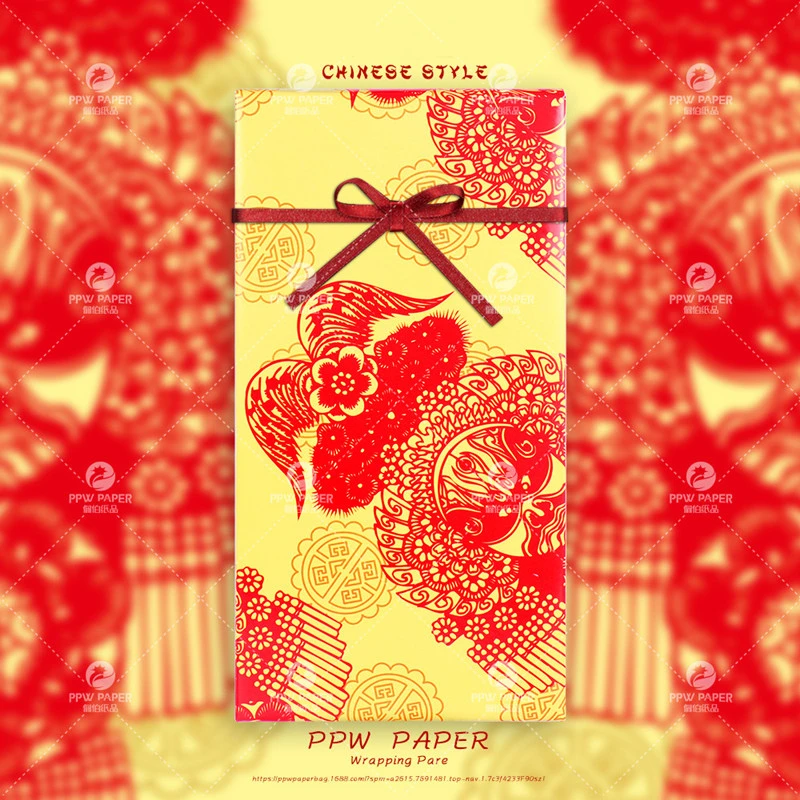 10 листов в китайском стиле рождественский подарок упаковочная бумага для лица