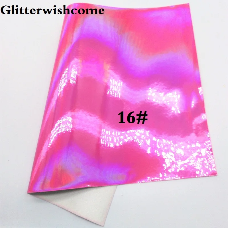 16 Glitterwishcome 21X29 см A4 размер винил для бантов Cuero Sintetico гладкая Переливающаяся кожа Fabirc винил для бантов, GM017A - Цвет: 16