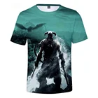 Мужскаяженская футболка с 3D рисунком, футболки с 3D-принтом SKYRIM, футболки для мальчиков и девочек, крутые футболки, верхняя одежда