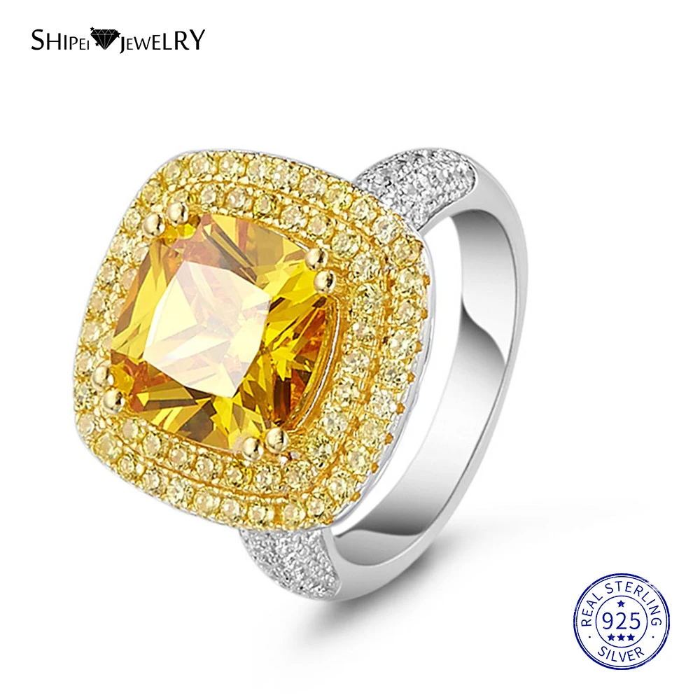 Женский ювелирный набор Shipei роскошные квадратные серьги подвески с желтым