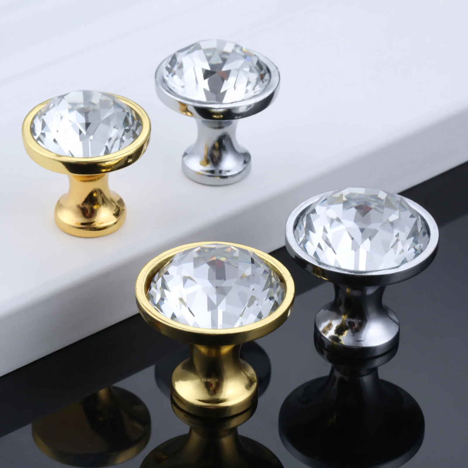 Ручки для шкафа из хрустального стекла 25/30 мм Круглый комод ящик сундук дверь или