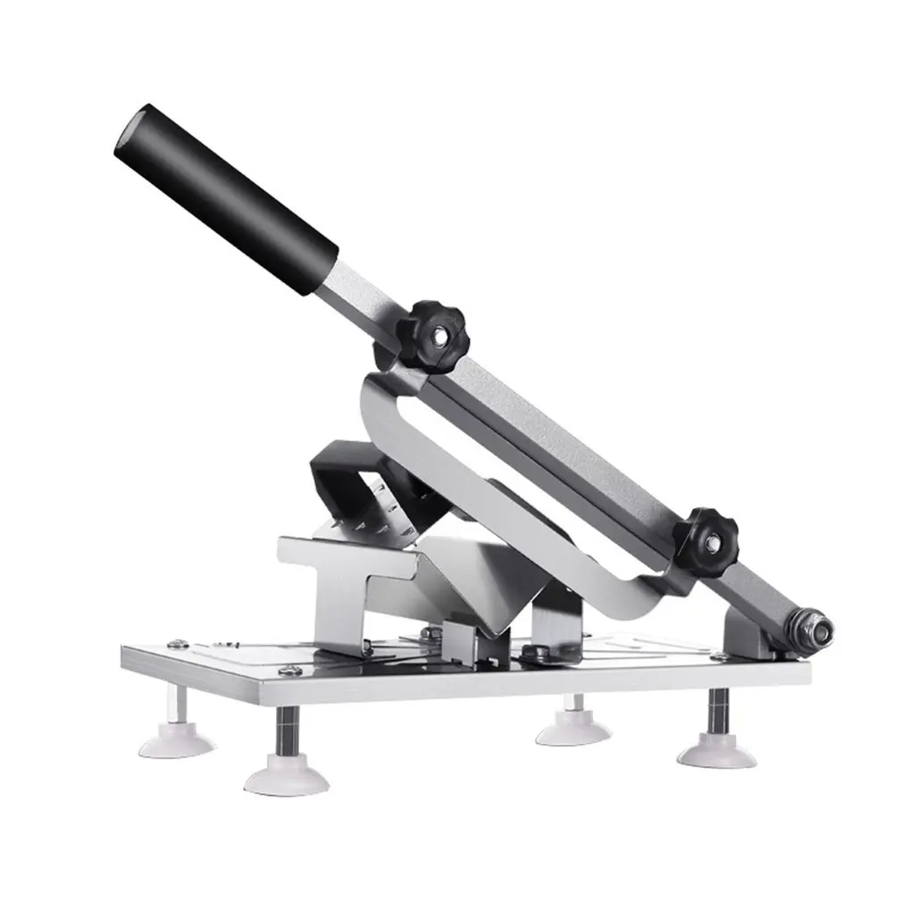 

Food Cutter Slicing Machine Stainless Steel Spring Automatic Meat Delivery Non-slip Handle Easily Cutting Frozen Meat Tool