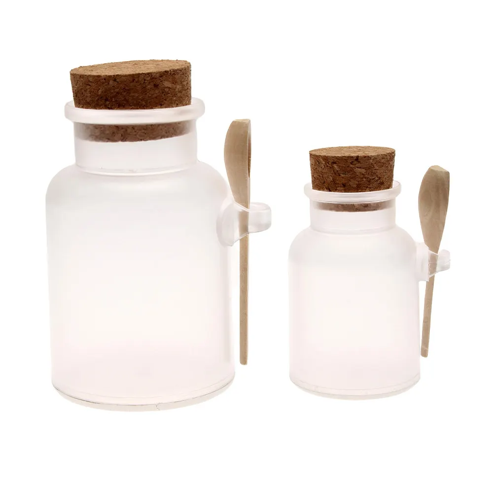 Скраб бутылка из АБС-пластика для соли с деревянной крышкой ложка пробка