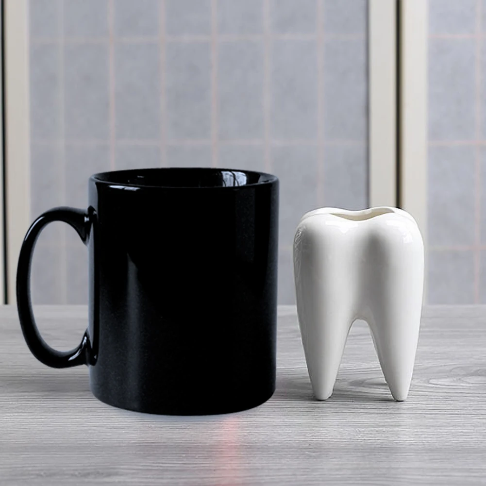 

Creative Fleshy Ceramic Flower Pots Household Groceries White Mini Fake Flower Small Plant Pots Non-porous Tooth Shape