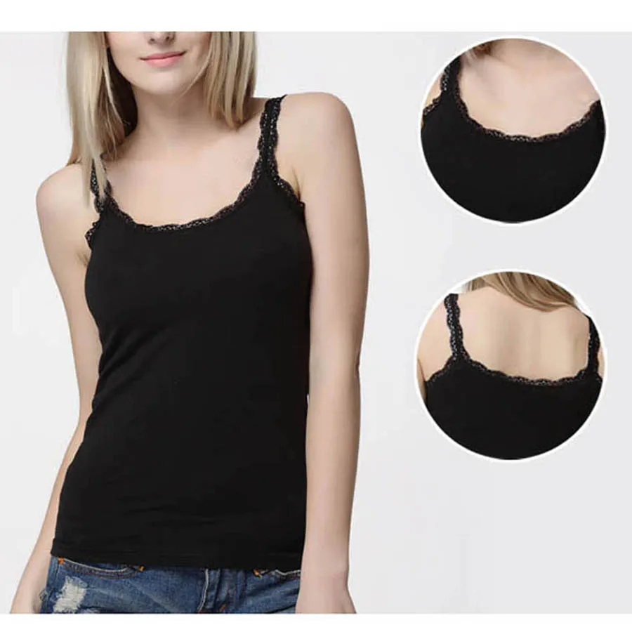 Топы с бретельками женский сексуальный кружевной мягкий хлопок без рукавов