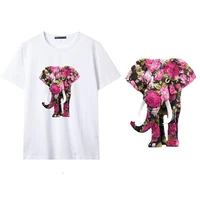 flowers elephant diy patches on cloths iron on heat transfer printing patches stickers for clothes t shirt appliques washable