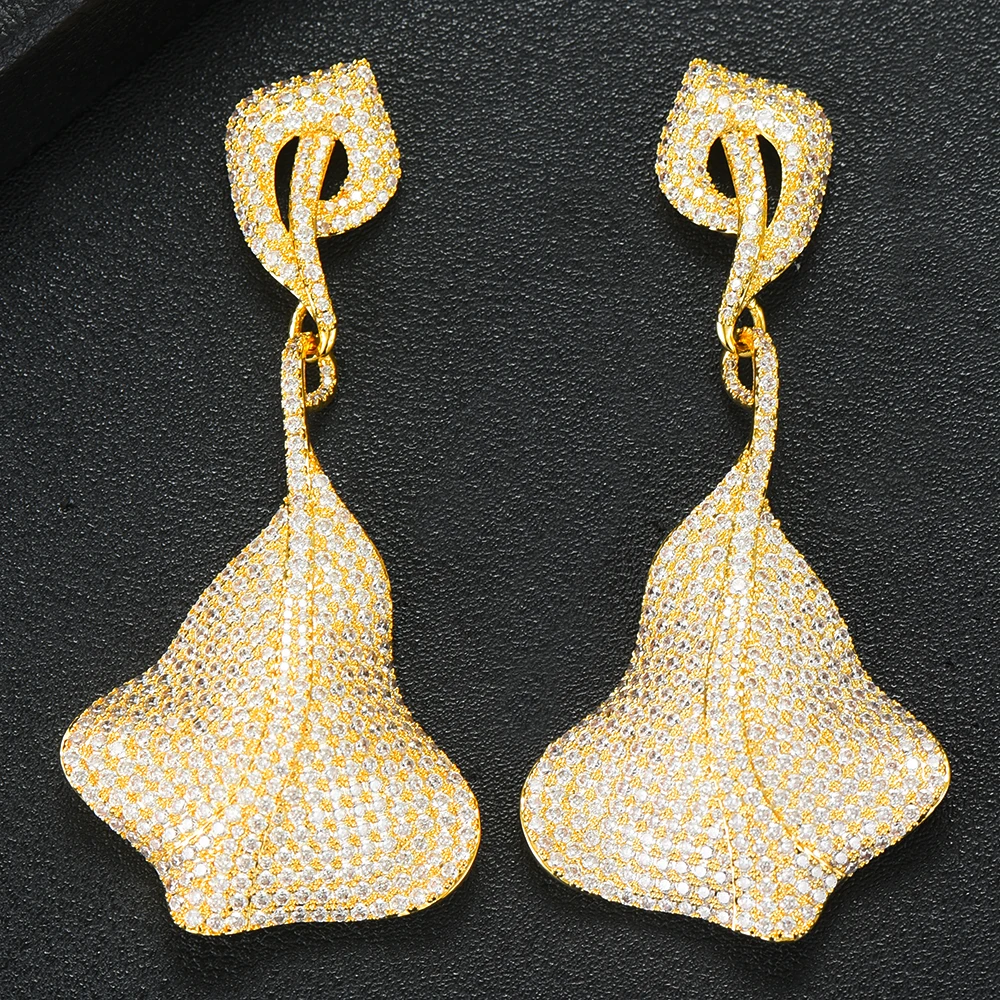 

SISCATHY Luxury Large Statement Earrings Trendy Shiny CZ Zircon Big Drop Earrings Women Lady Party Wedding Jewelry Gifts