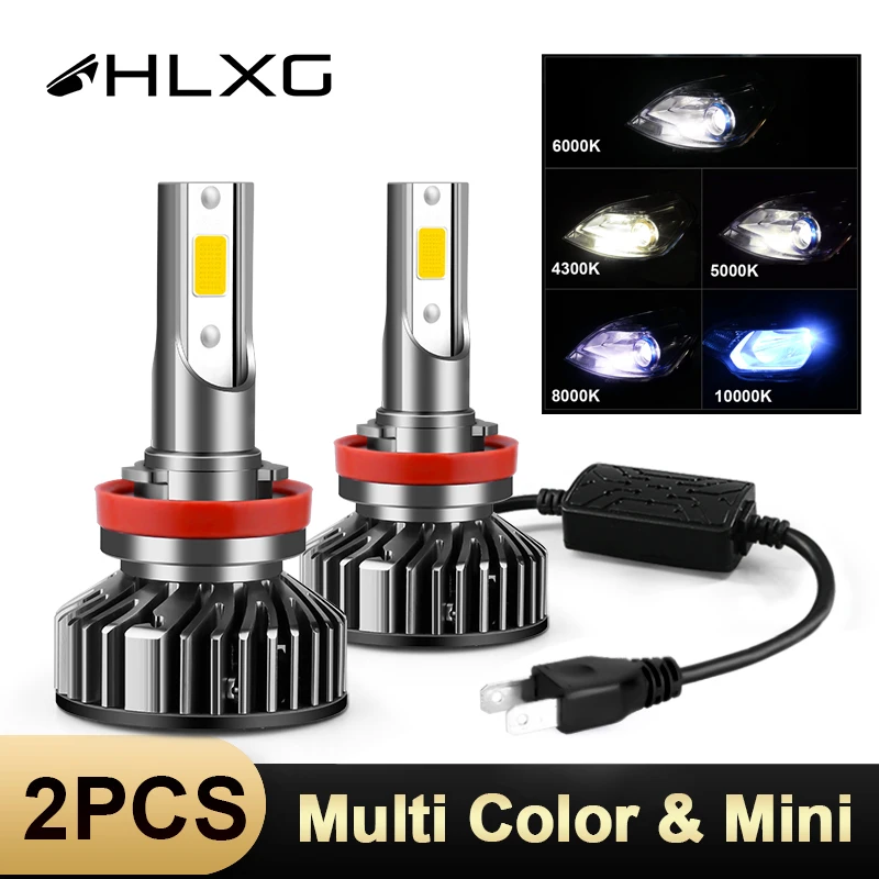 Светодиодные лампы HLXG для автомобильных фар светодиодные на 12 В типа H4 H7 H8 H9 H11 HB3