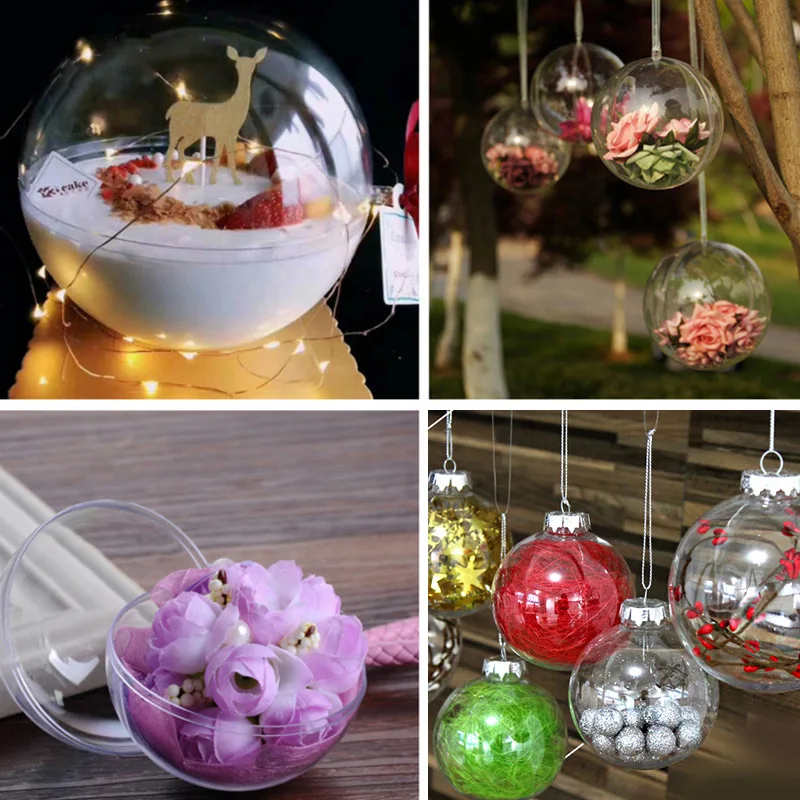 5 шт. прозрачный открытый пластиковый игрушечный шарик подарок Рождественская