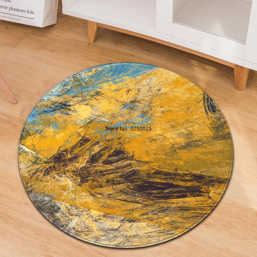 Круглый ковер в скандинавском стиле декоративный для детской спальни гостиной с